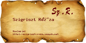 Szigriszt Róza névjegykártya